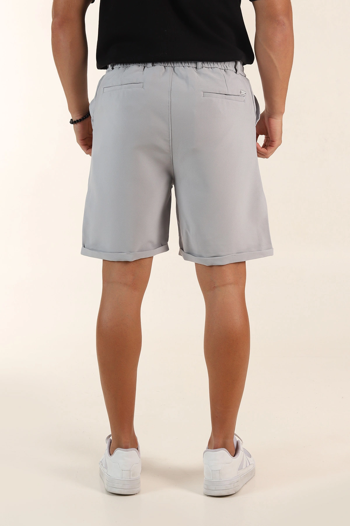 Gri Relaxed Fit Double Kumaş Duble Paça Erkek Şort 382257