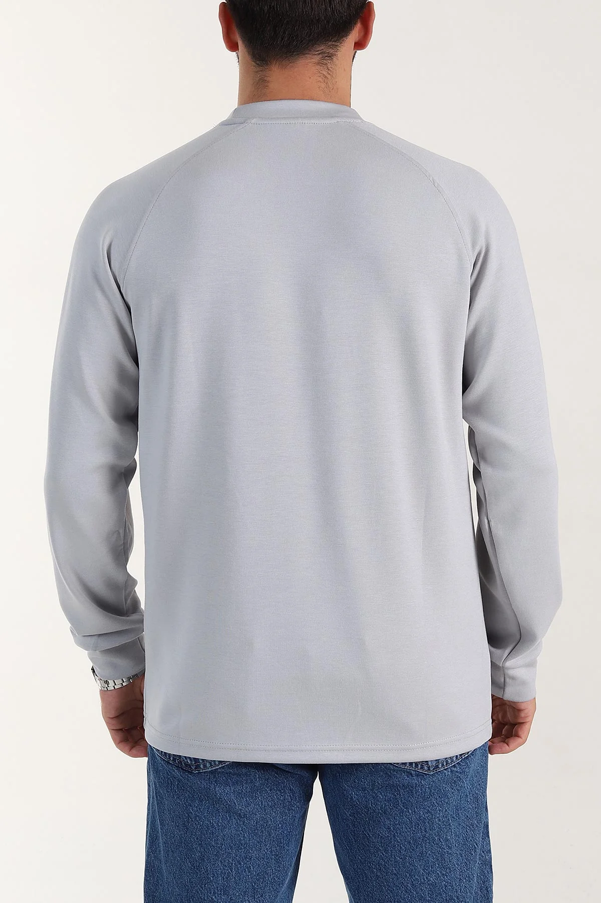 Gri Relaxed Fit Oysho Kumaş Nakış Detaylı Erkek Sweatshirt 399470
