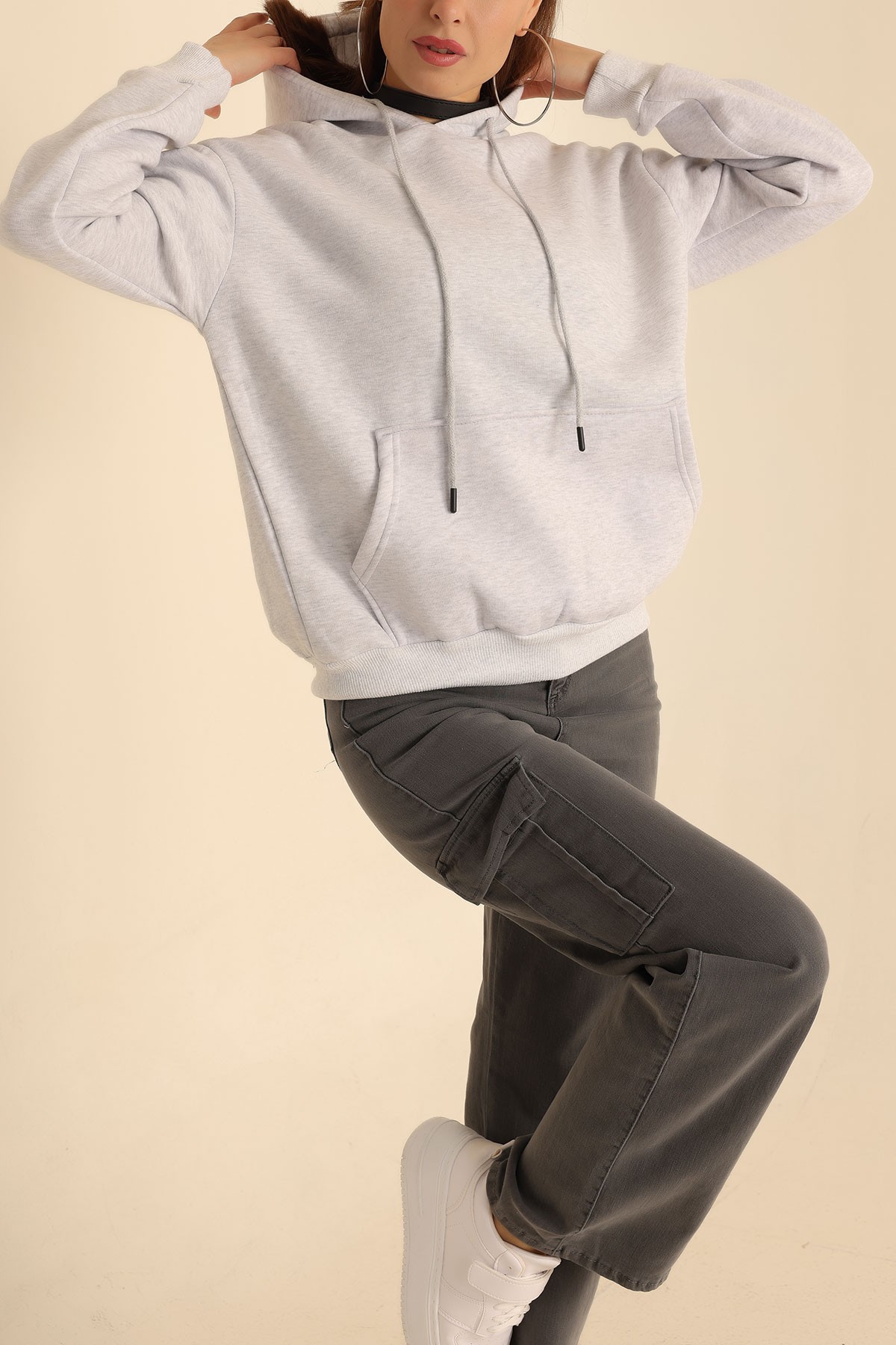 Gri Şardonlu Bayan Sweat 209595