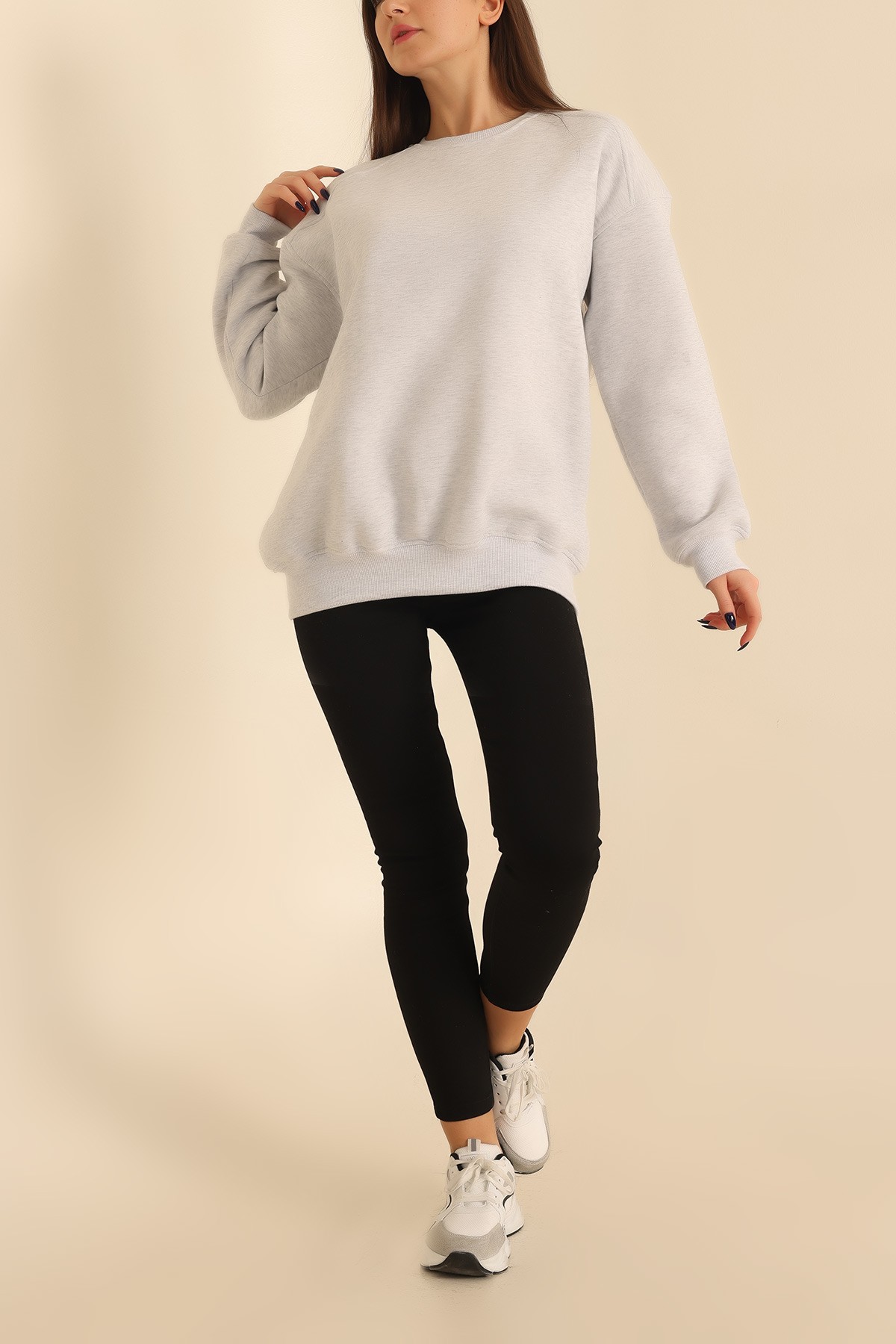 Gri Şardonlu Bayan Sweat 217445