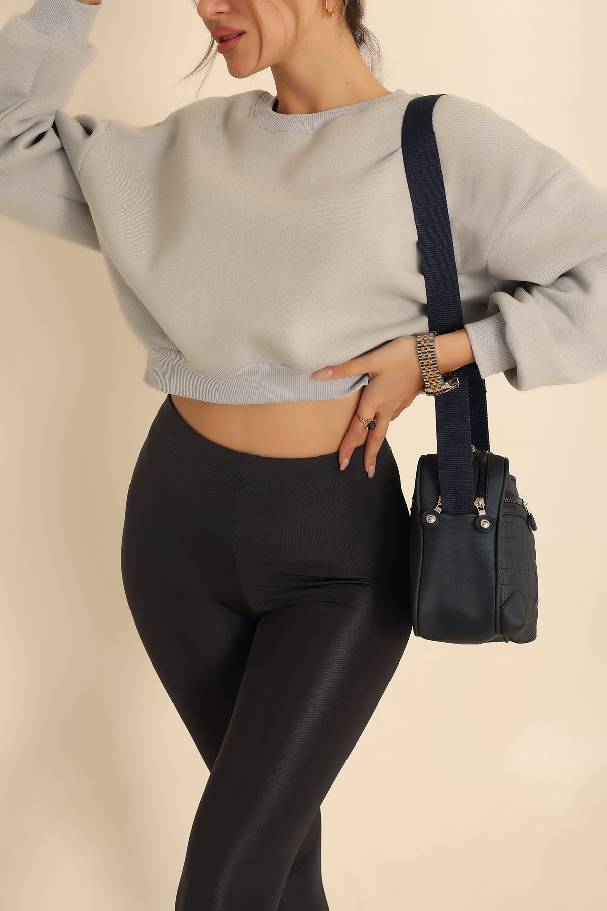 Gri Şardonlu Bayan Sweat 222263