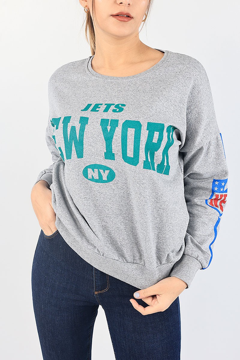 Gri Şardonlu Bayan Sweat 87775