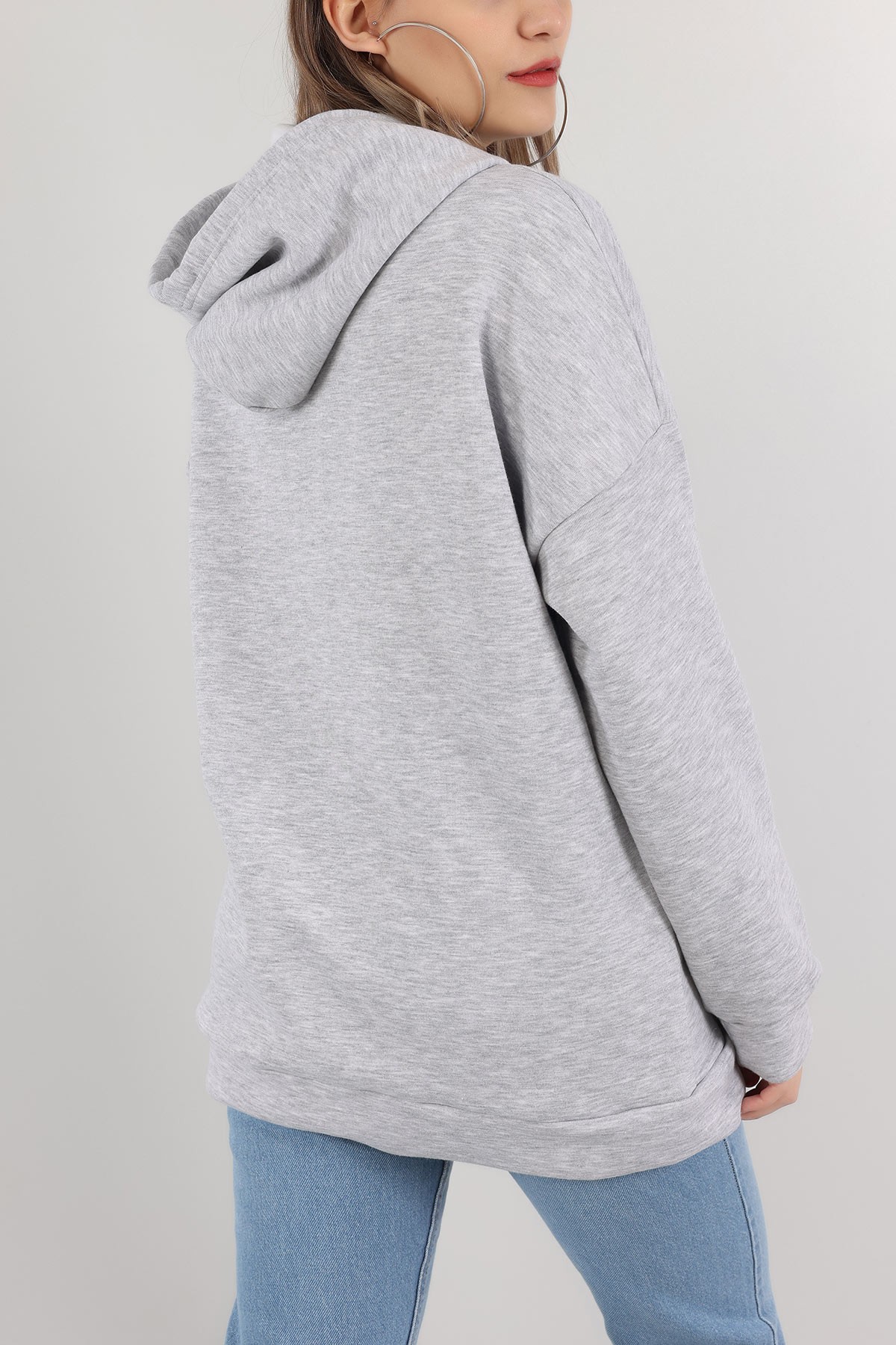 Gri Şardonlu Nakışlı Sweat 150301