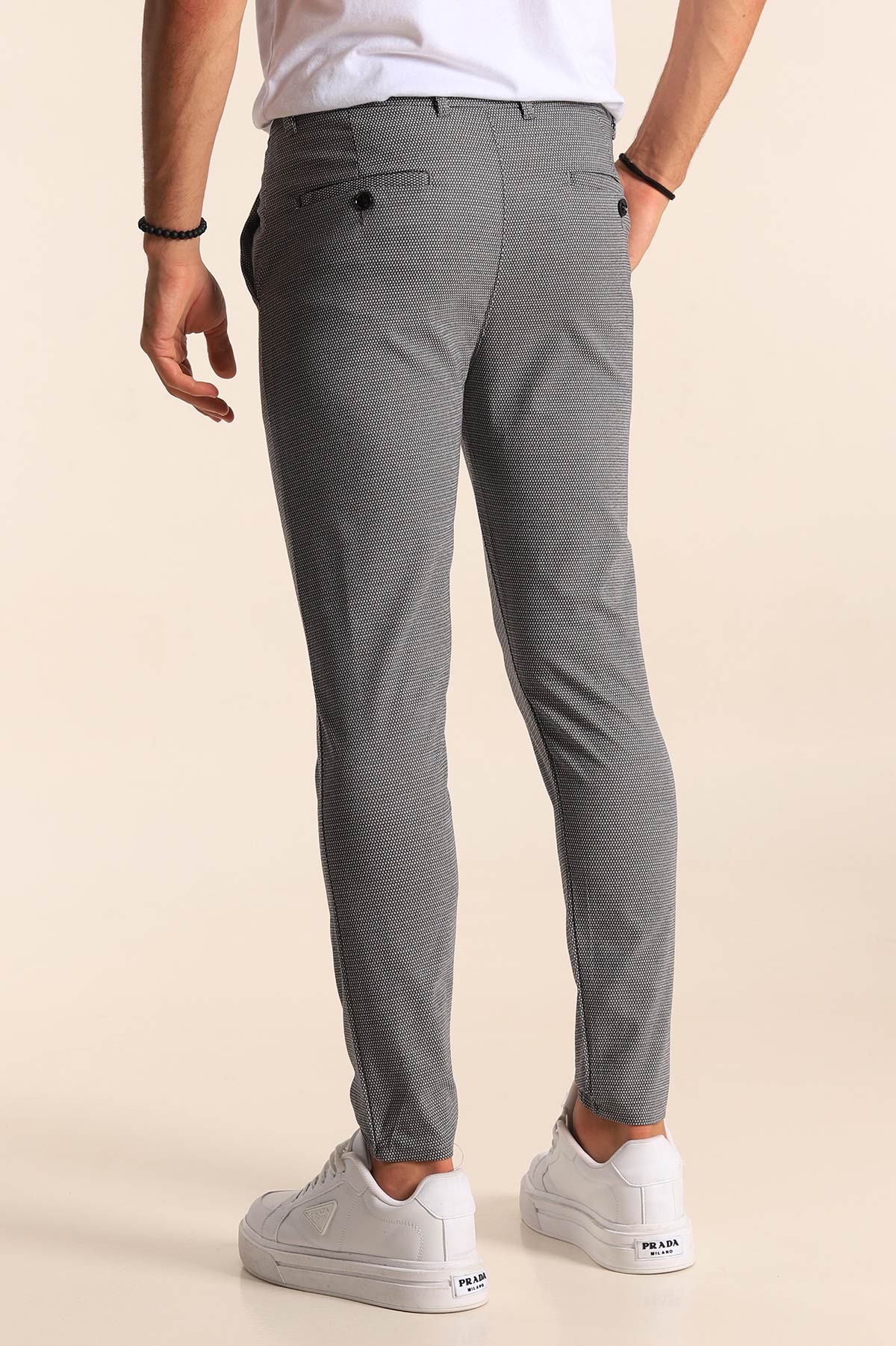 Gri Slim Fit Desenli Erkek Pantolon 194612