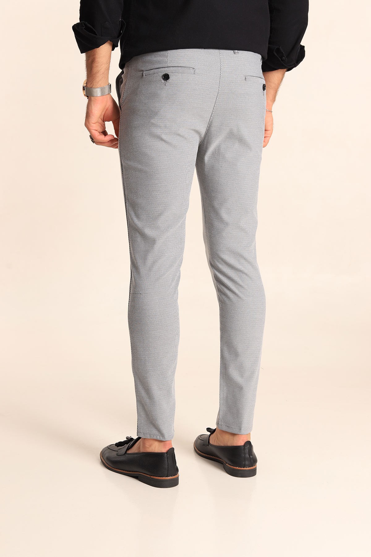 Gri Slim Fit Desenli Erkek Pantolon 213133