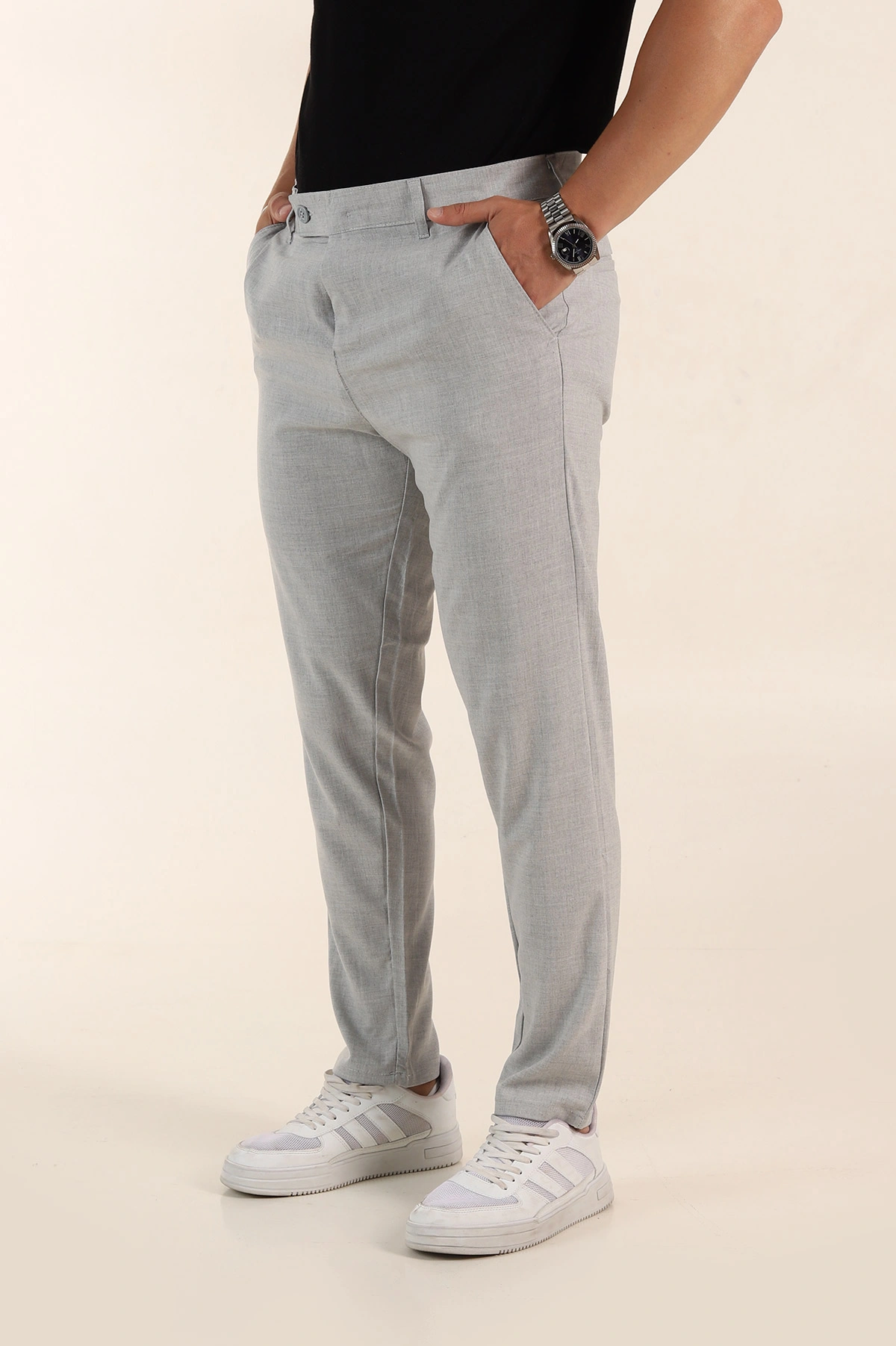Gri Slim Fit Erkek Kumaş Pantolon 367971
