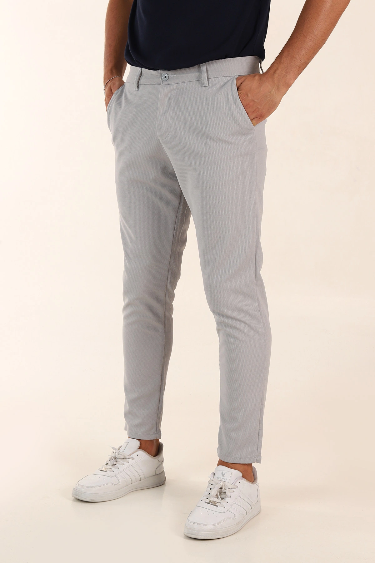 Gri Slim Fit Örme Kumaş Erkek Pantolon 391311
