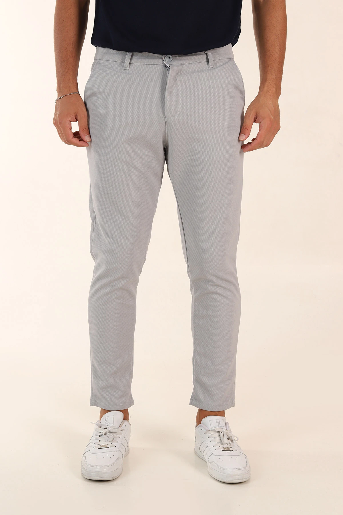 Gri Slim Fit Örme Kumaş Erkek Pantolon 391311