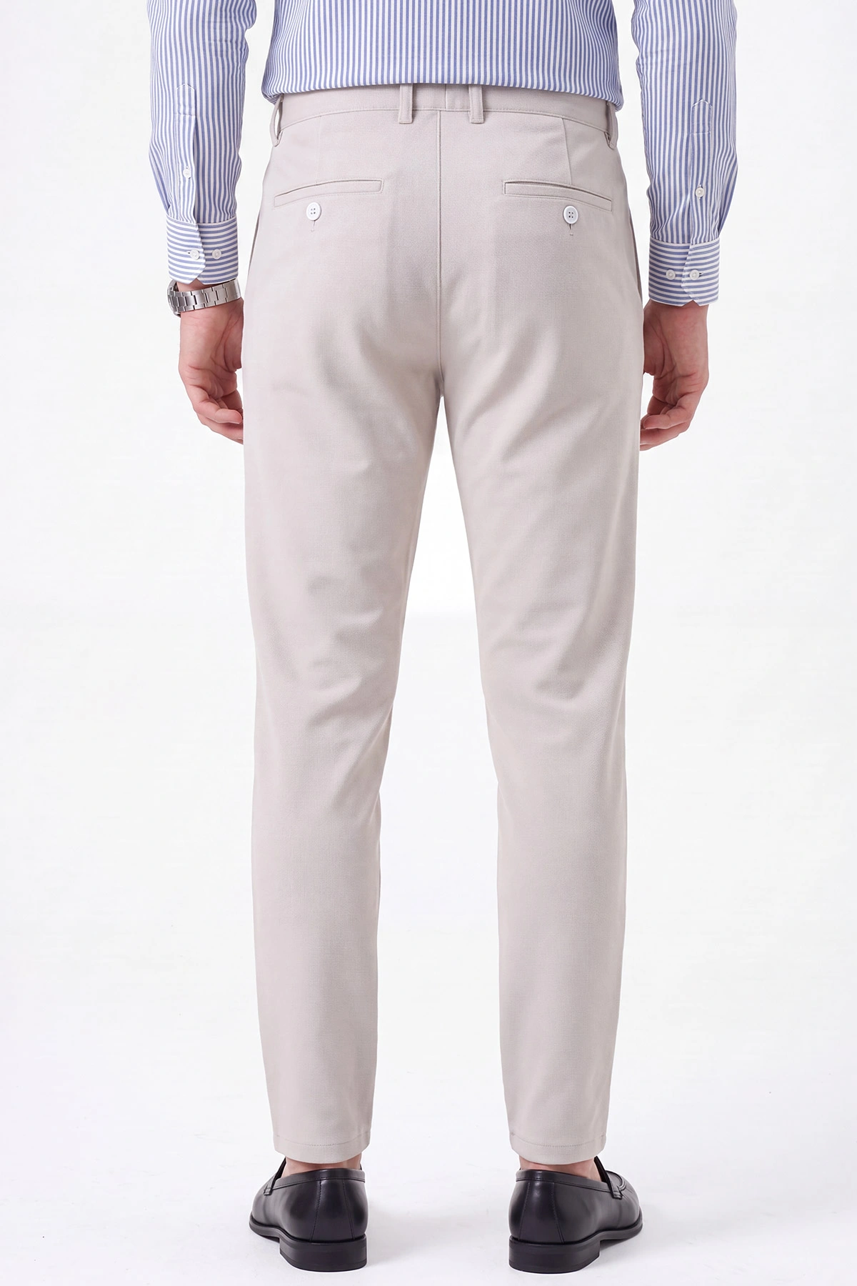 Gri Slim Fit Petek Armürlü Erkek Pantolon 472207