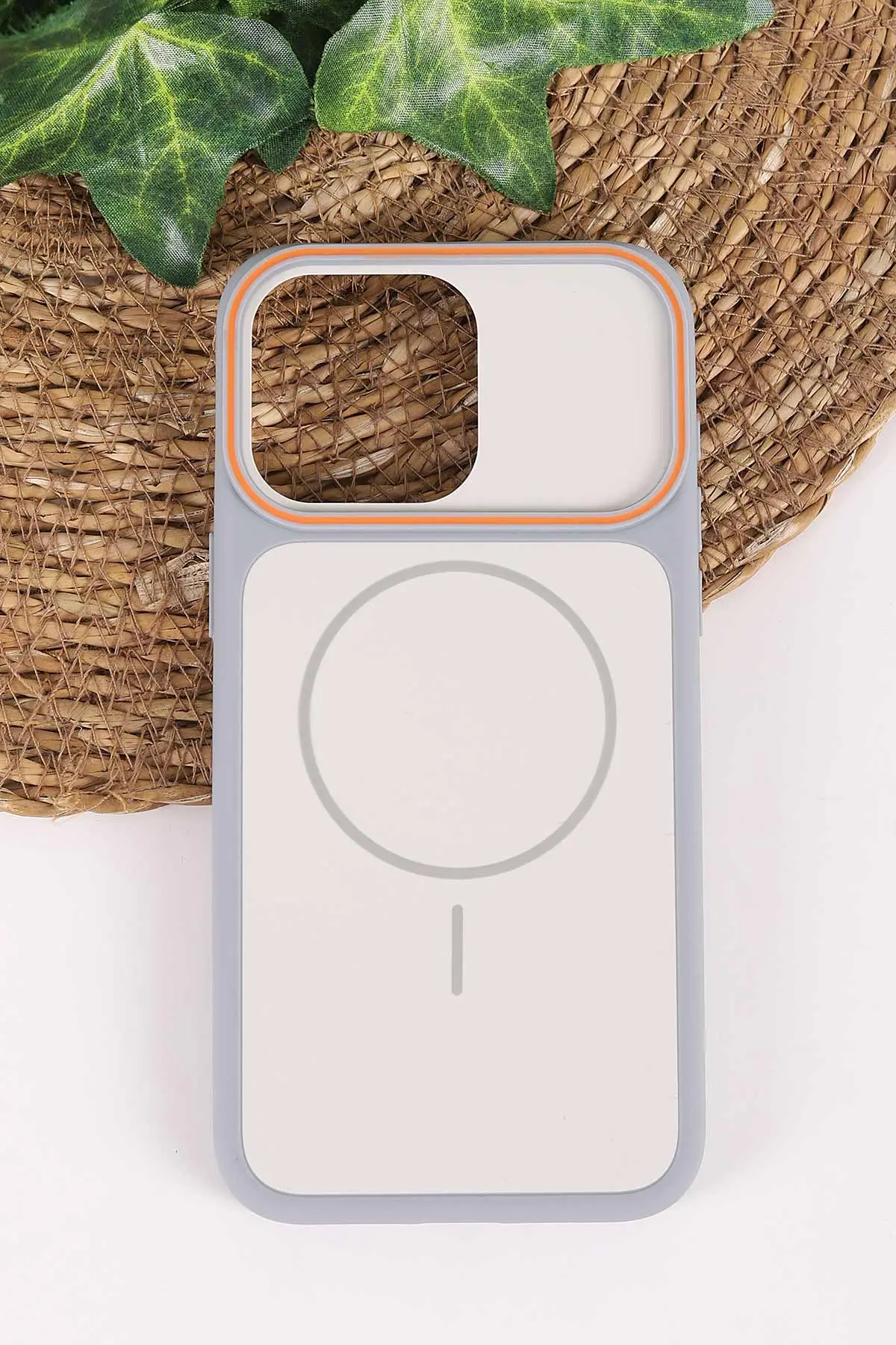 Gri TeknoCase İPhone 15 Pro Max Uyumlu Vincent Case Serisi Sert Silikon Telefon Kılıfı 457893