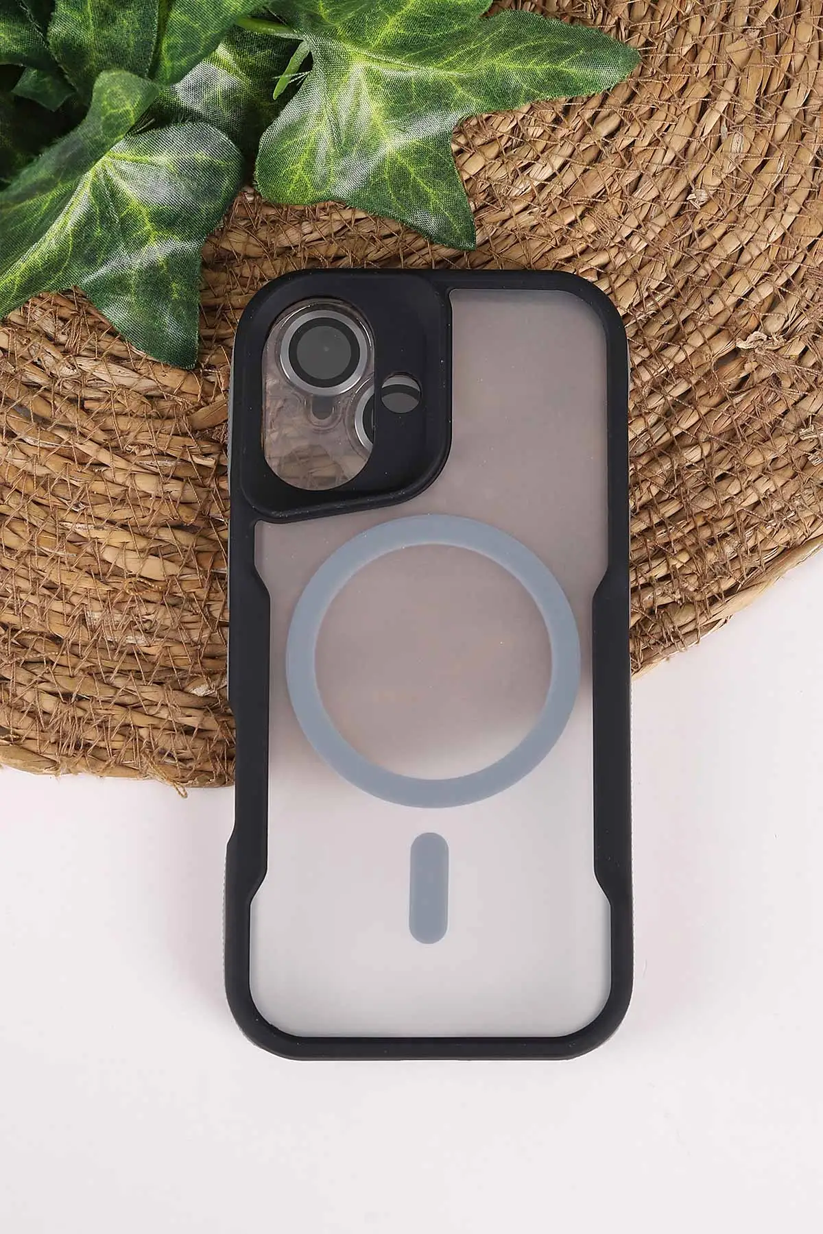 Gri TeknoCase İphone 16 Uyumlu Matte Guard Serisi Lens Korumalı Silikon Telefon Kılıfı 472474