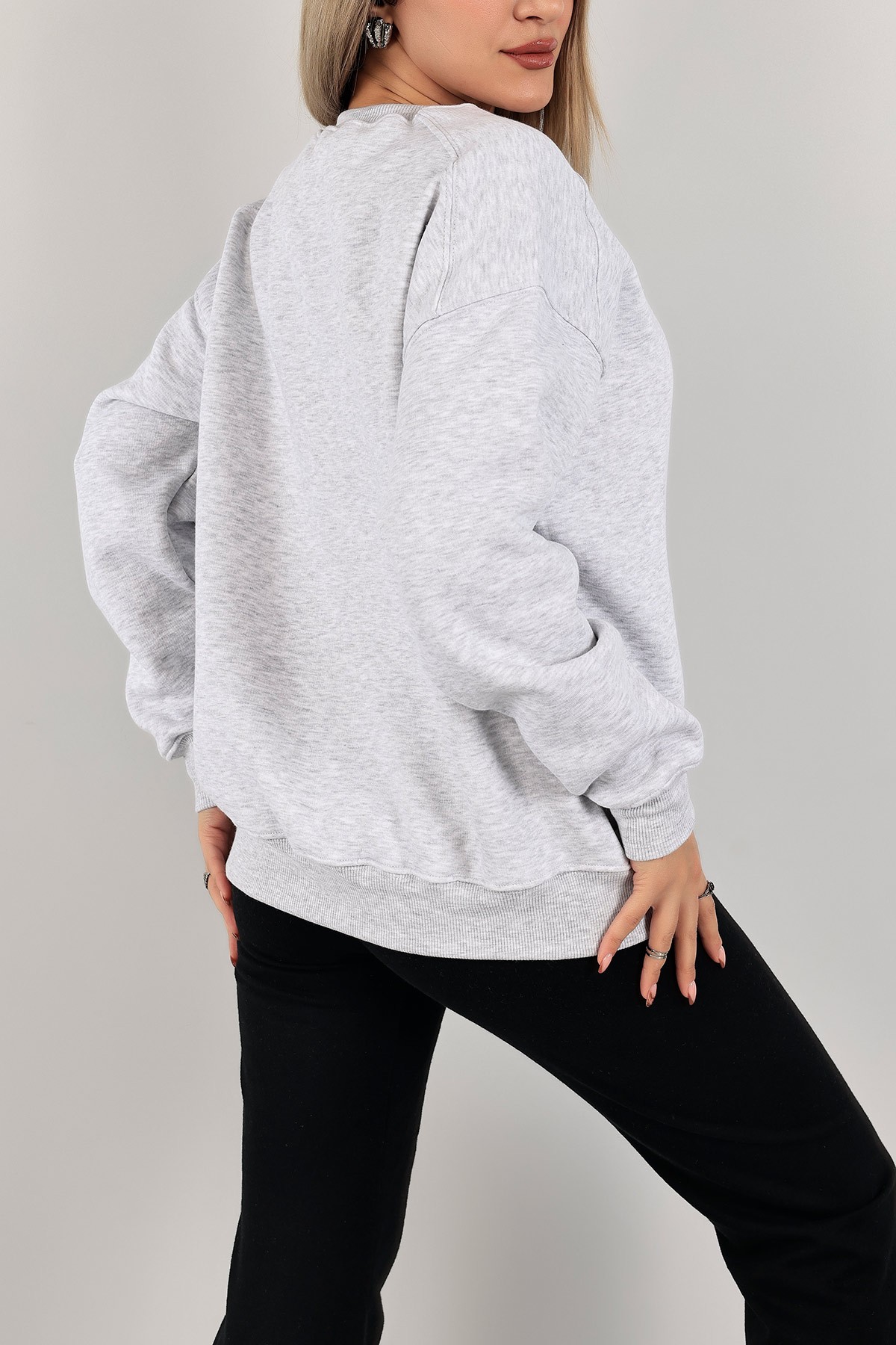 Gri Üç İplik Şardonlu Sweat 141593