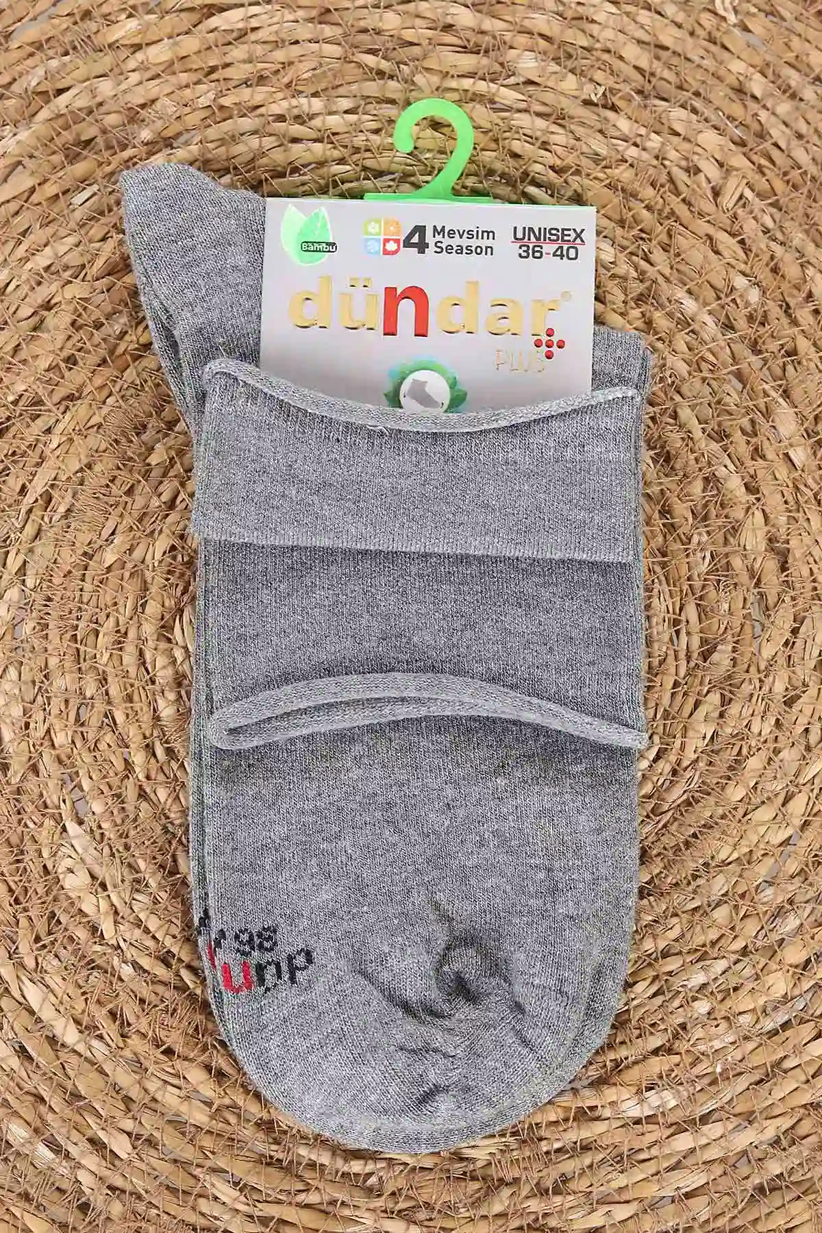 Gri Unisex Dört Mevsim Diyabetik Bambu Konç Çorap (36-40) 476995