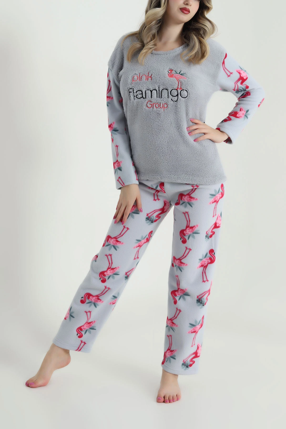 Gri Welsoft Kadın Pijama Takımı 484459