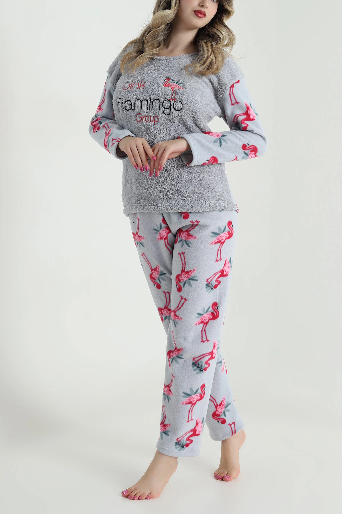 Gri Welsoft Kadın Pijama Takımı 484459
