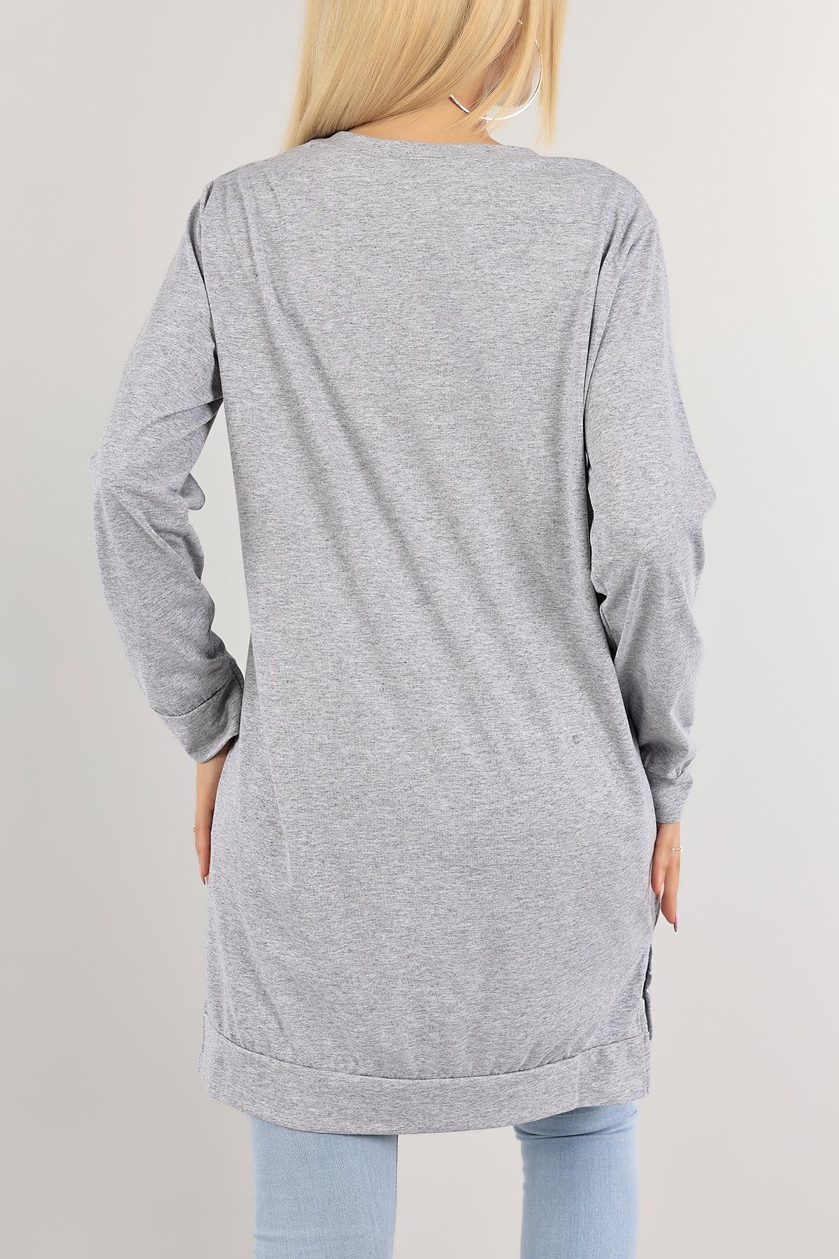 Gri Yanı Yırtmaçlı Süprem Tunik 122966