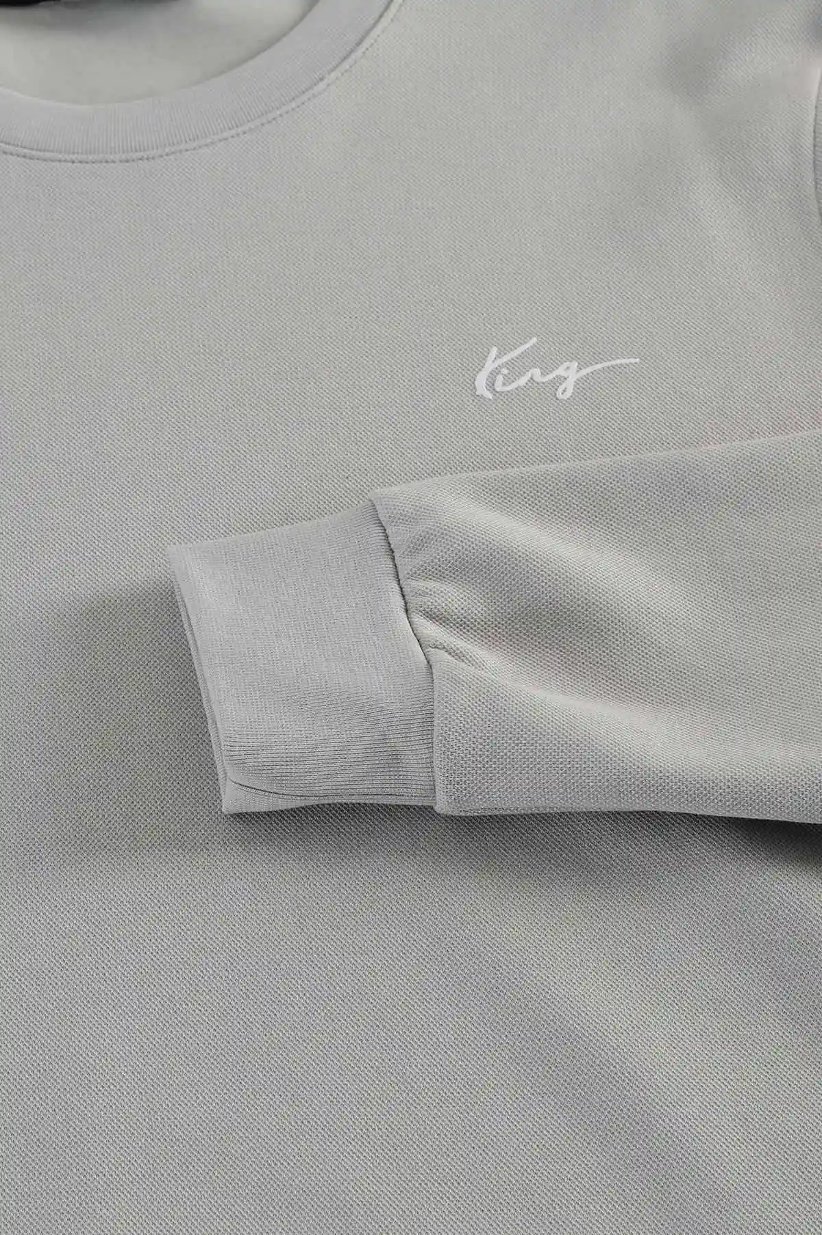 Gri Yazı Detaylı Bisiklet Yaka Erkek Sweatshirt 396929