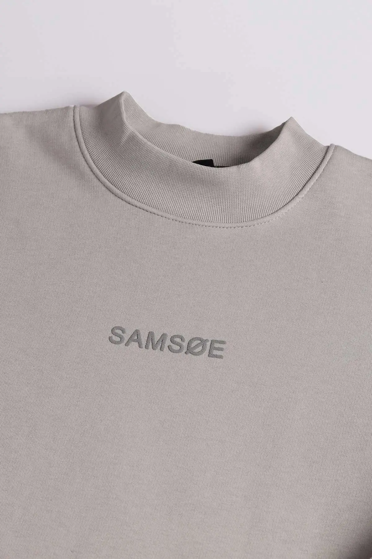 Gri Yazı Detaylı Bisiklet Yaka Erkek Sweatshirt 397038