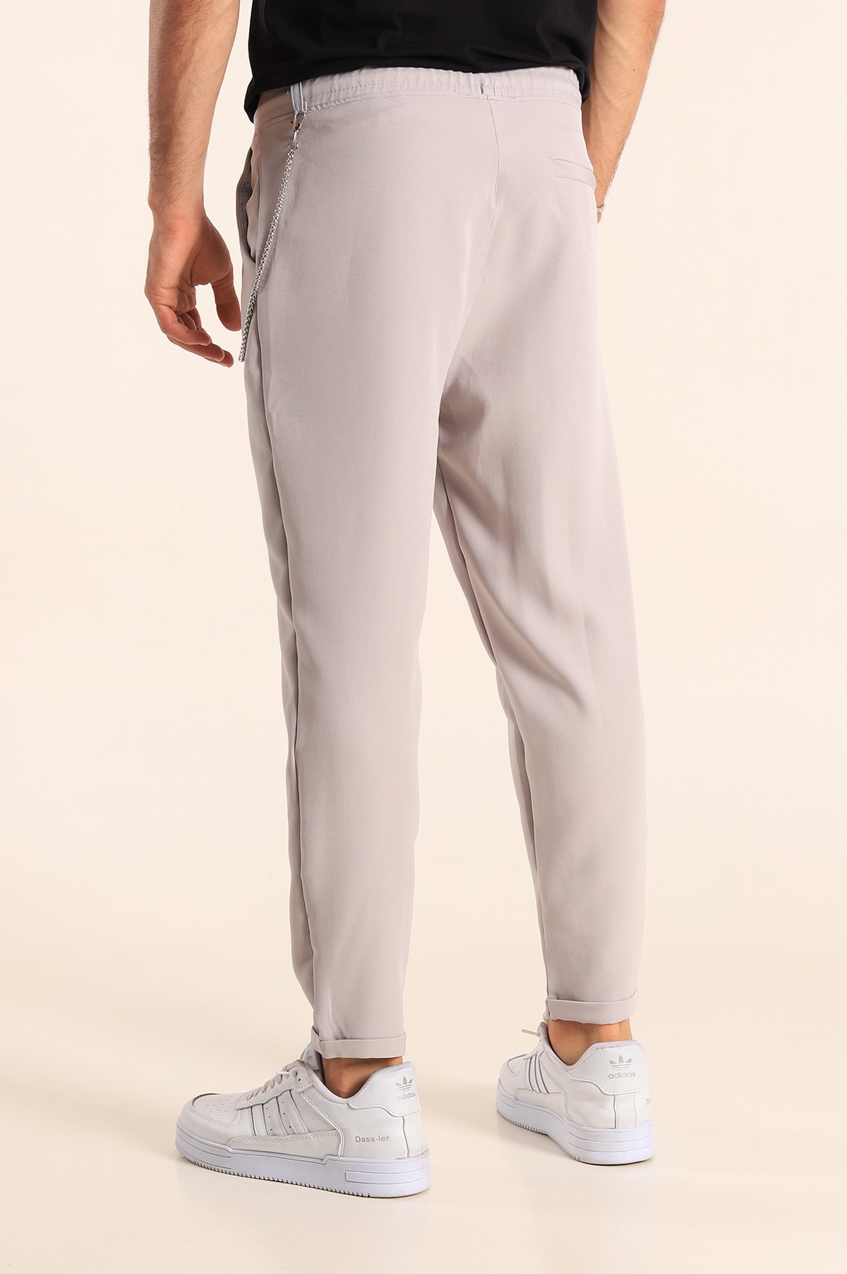 Gri Zincirli Likralı Erkek Jogger Pantolon 187794