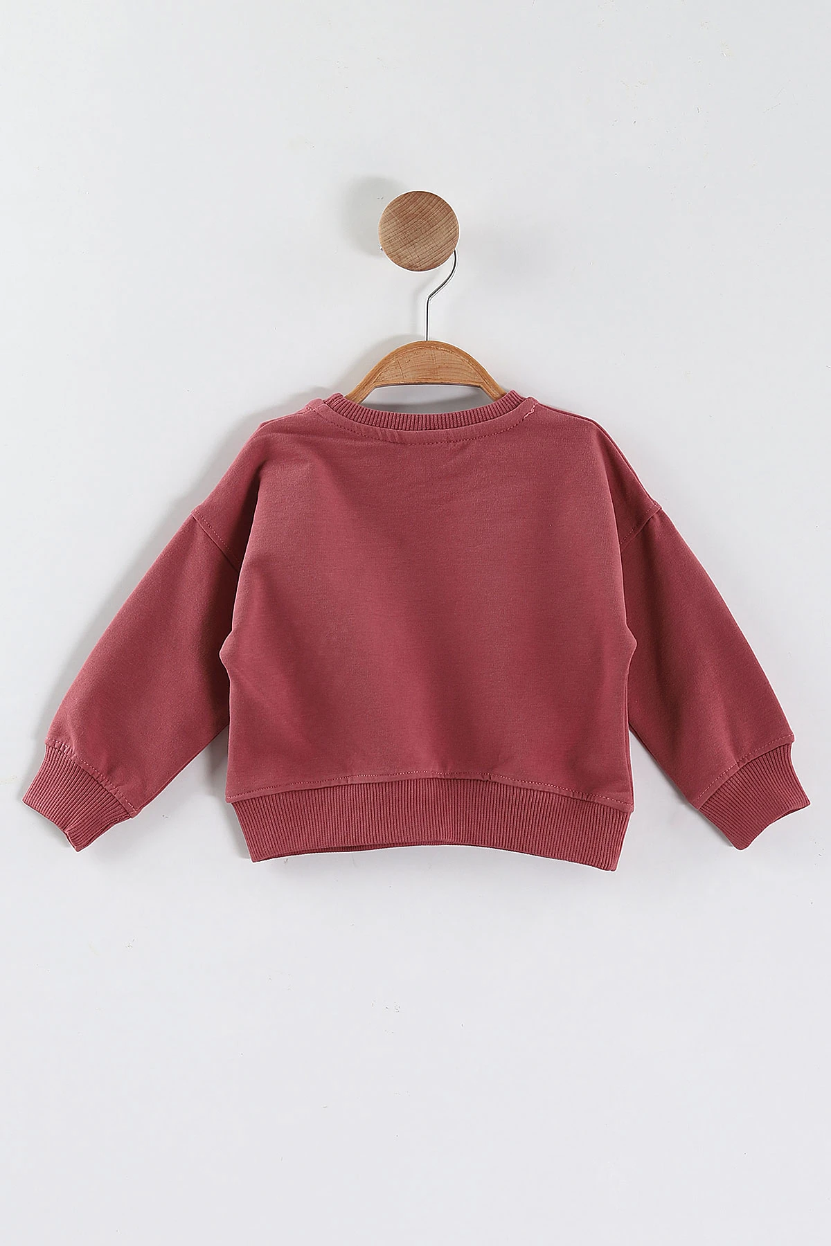 Gül Kurusu (1-4 Yaş)Tavşan Baskılı  Taşlı Kız Çocuk Sweatshirt 432953