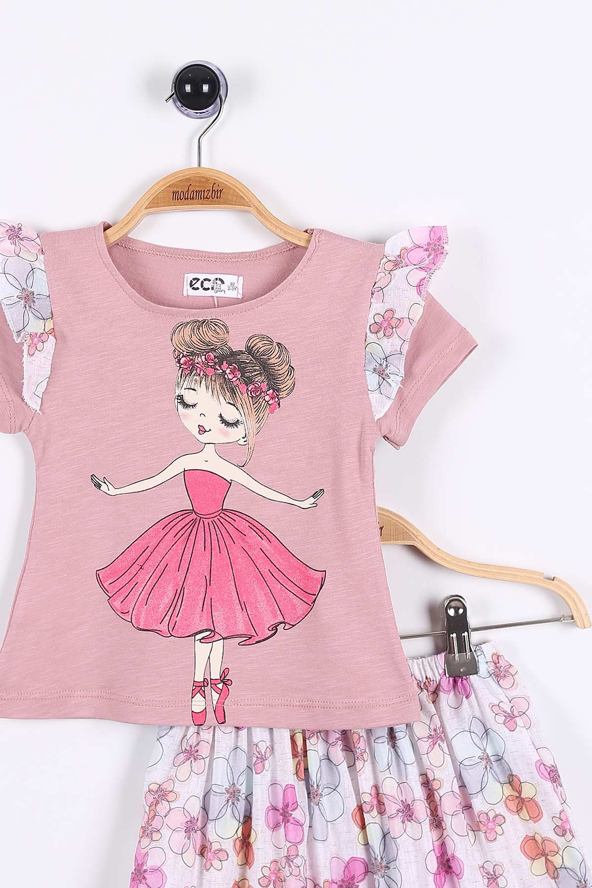 Gül Kurusu (2-5 Yaş) Baskılı Kız Çocuk İkili Takım 175380