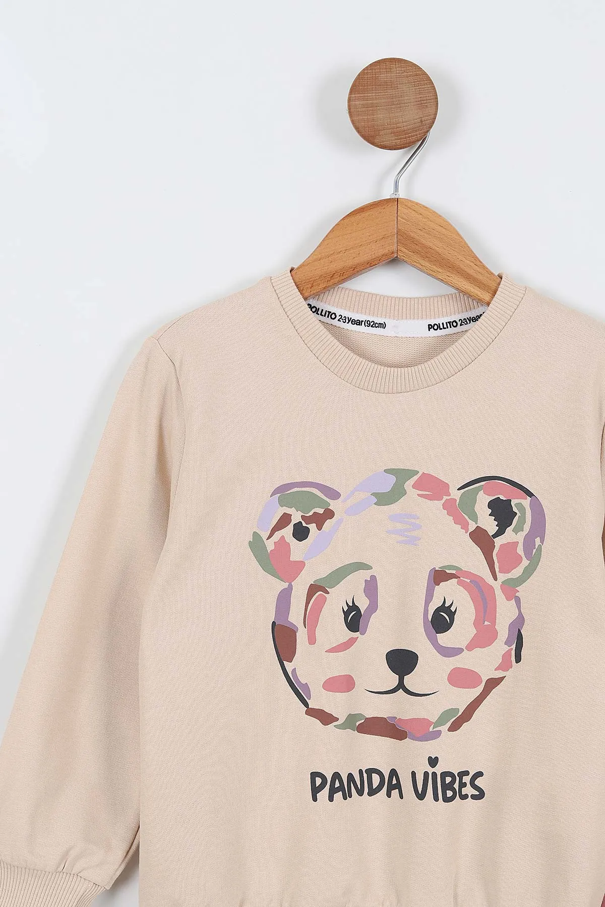 Gül Kurusu (2-5 Yaş) Panda Vibes Baskılı Taytlı Kız Çocuk Takım 336969