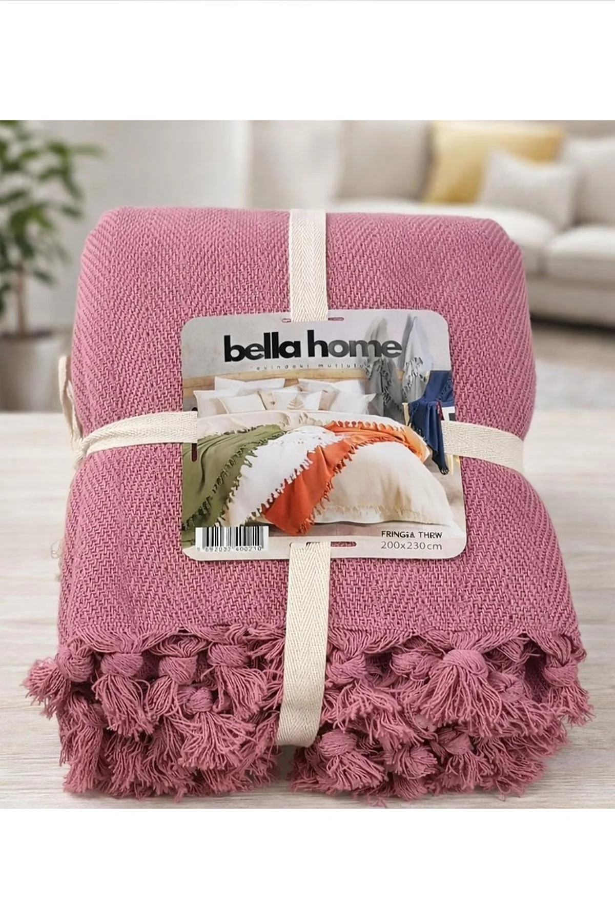 Gül Kurusu 200x230 Cm Bella Home Çift Kişilik Natural Tek Pike 478694