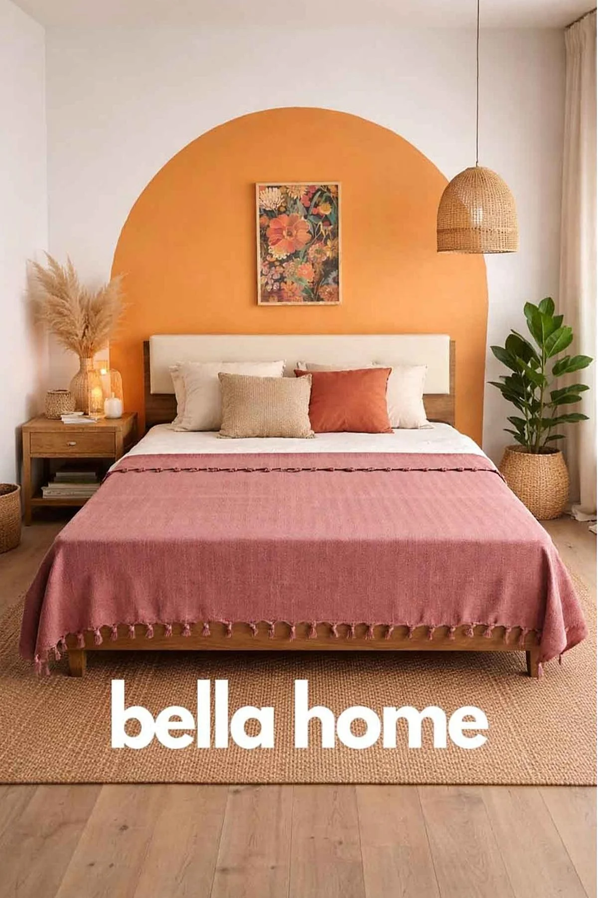Gül Kurusu 200x230 Cm Bella Home Çift Kişilik Natural Tek Pike 478694