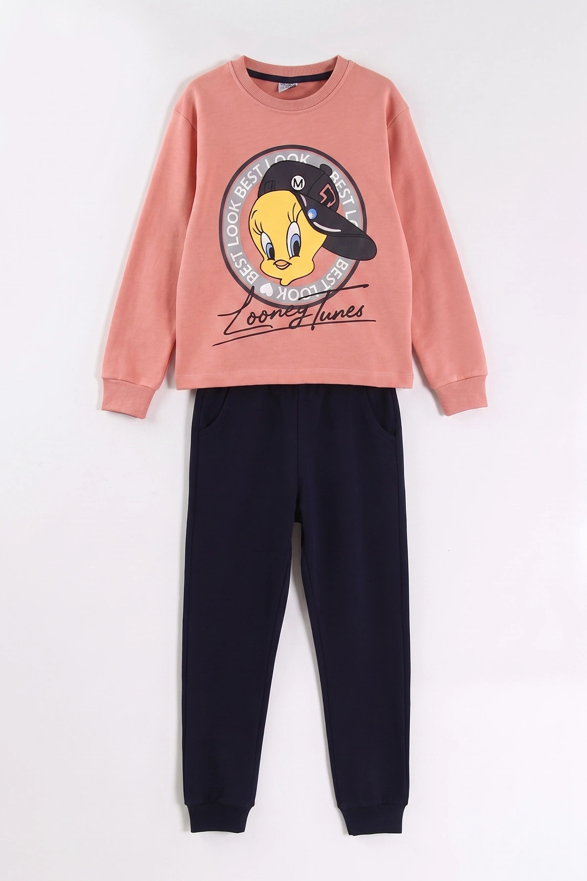 Gül Kurusu (3-11 Yaş) Karakter Baskılı Ribana Kumaş Kız Çocuk Pijama Takımı 477101