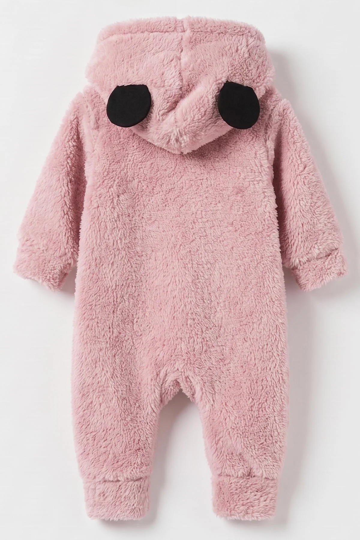 Gül Kurusu (3-12 Ay) Karakter Nakışlı  Kapüşonlu Peluş Kız Bebek Tulum 495674