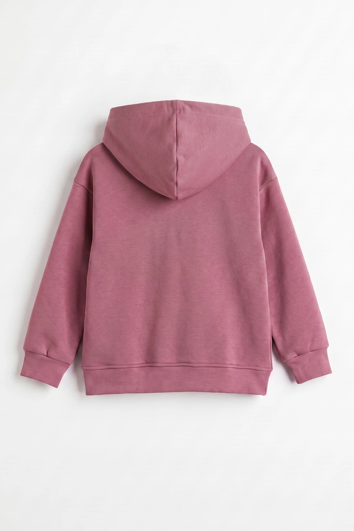 Gül Kurusu (3-12 Yaş) Baskılı 3 İp Şardonlu Kapüşonlu Kız Çocuk Sweatshirt 473951