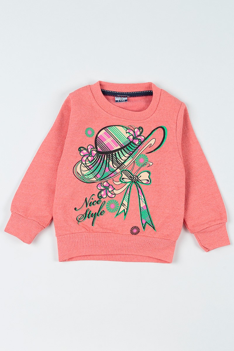 Gül Kurusu (3-12 Yaş) Baskılı Kız Çocuk Sweatshirt 92737