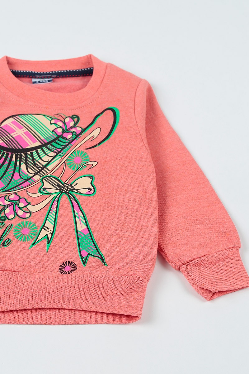 Gül Kurusu (3-12 Yaş) Baskılı Kız Çocuk Sweatshirt 92737