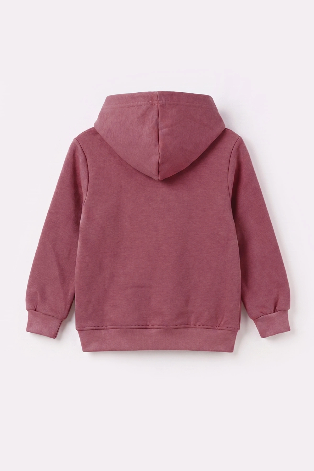 Gül Kurusu (3-12 Yaş) Noktalı Baskılı Kapüşonlu 3 İp Şardonlu Kız Çocuk Sweatshirt 483901