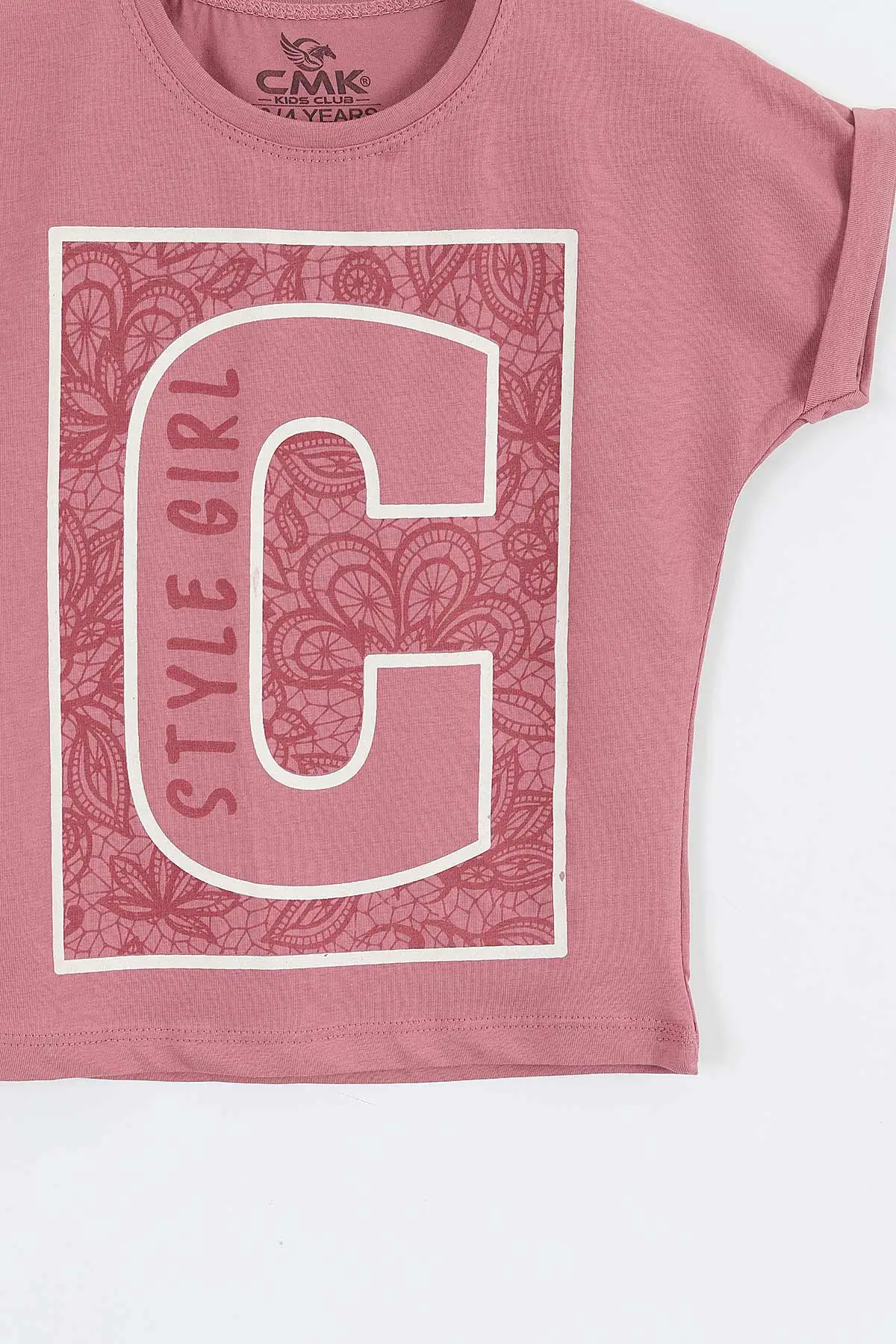 Gül Kurusu (3-12 Yaş) Style Girl Baskılı   Kısa Kol   Kız Çocuk Tişört 354314