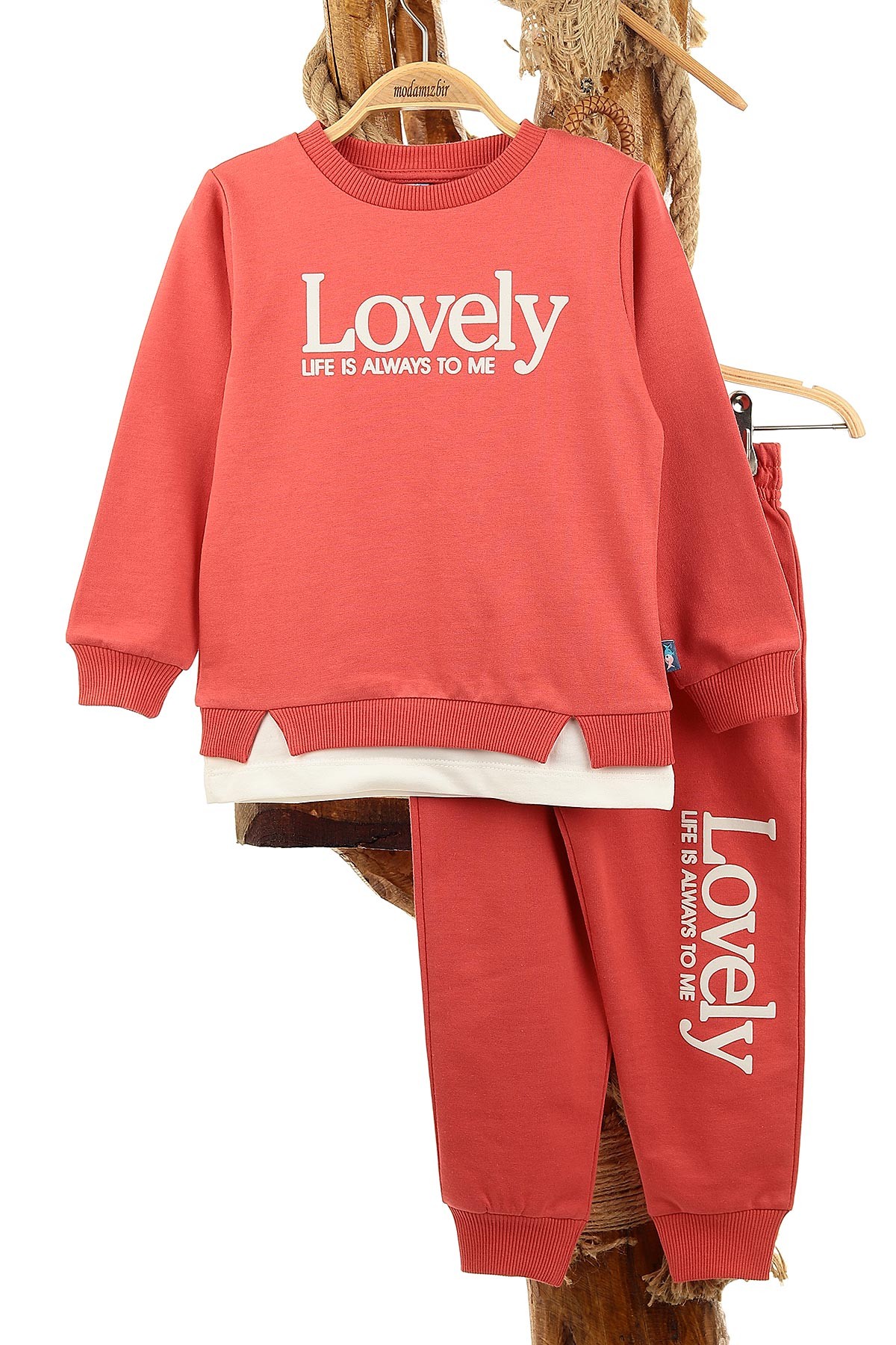 Gül Kurusu (3-6 Yaş) Lovely Baskılı Kız Çocuk Takım 151947
