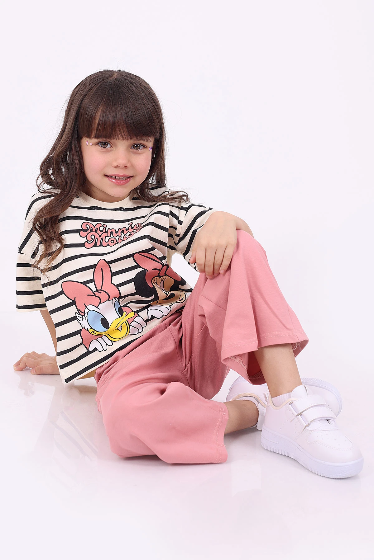 Gül Kurusu (3-6 Yaş)Çizgi Desen Karakter Baskılı Kız Çocuk Yazlık Takım 347598
