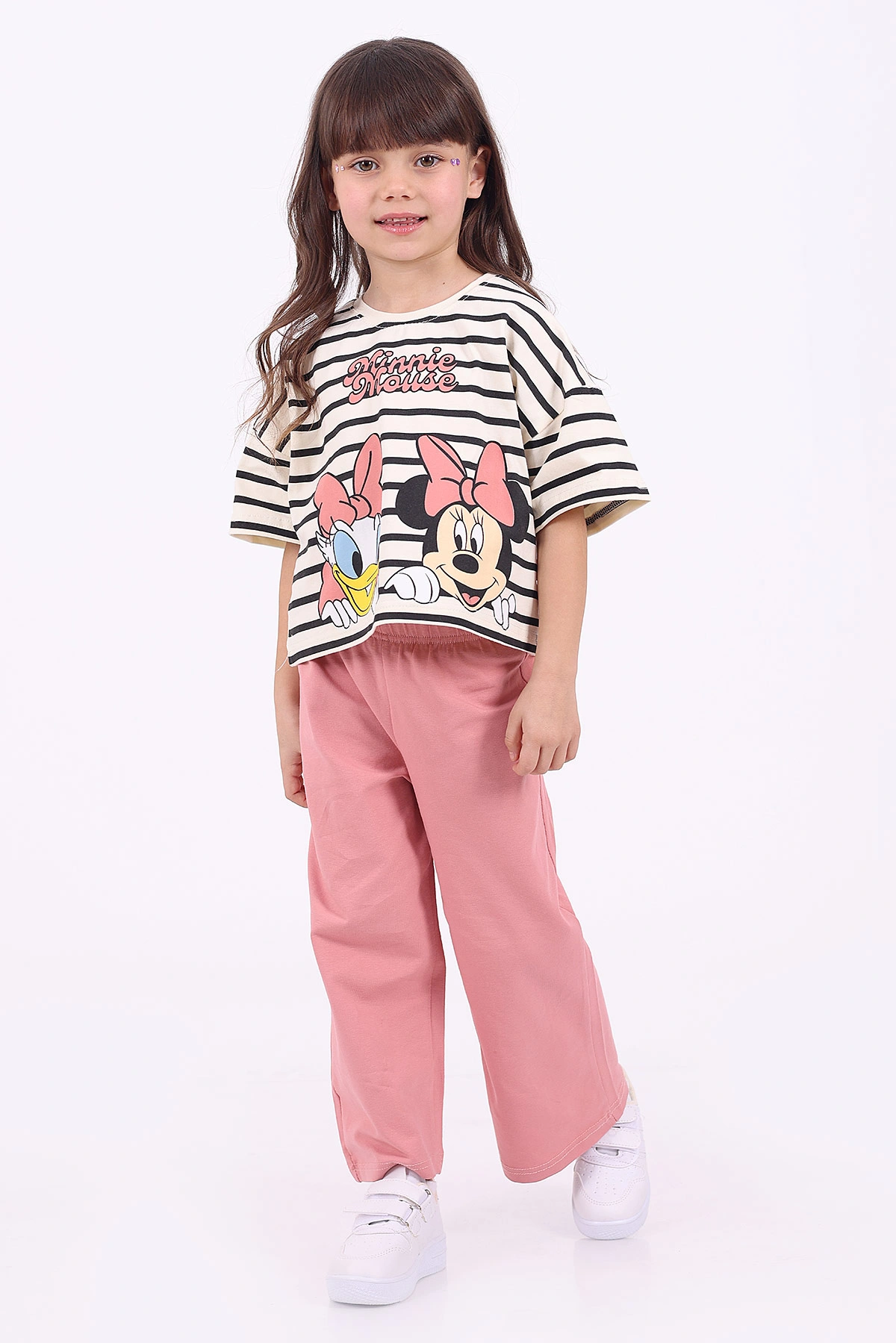 Gül Kurusu (3-6 Yaş)Çizgi Desen Karakter Baskılı Kız Çocuk Yazlık Takım 347598