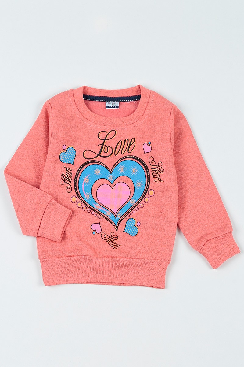 Gül Kurusu (3-7 Yaş) Love Baskılı Kız Çocuk Sweatshirt 92592