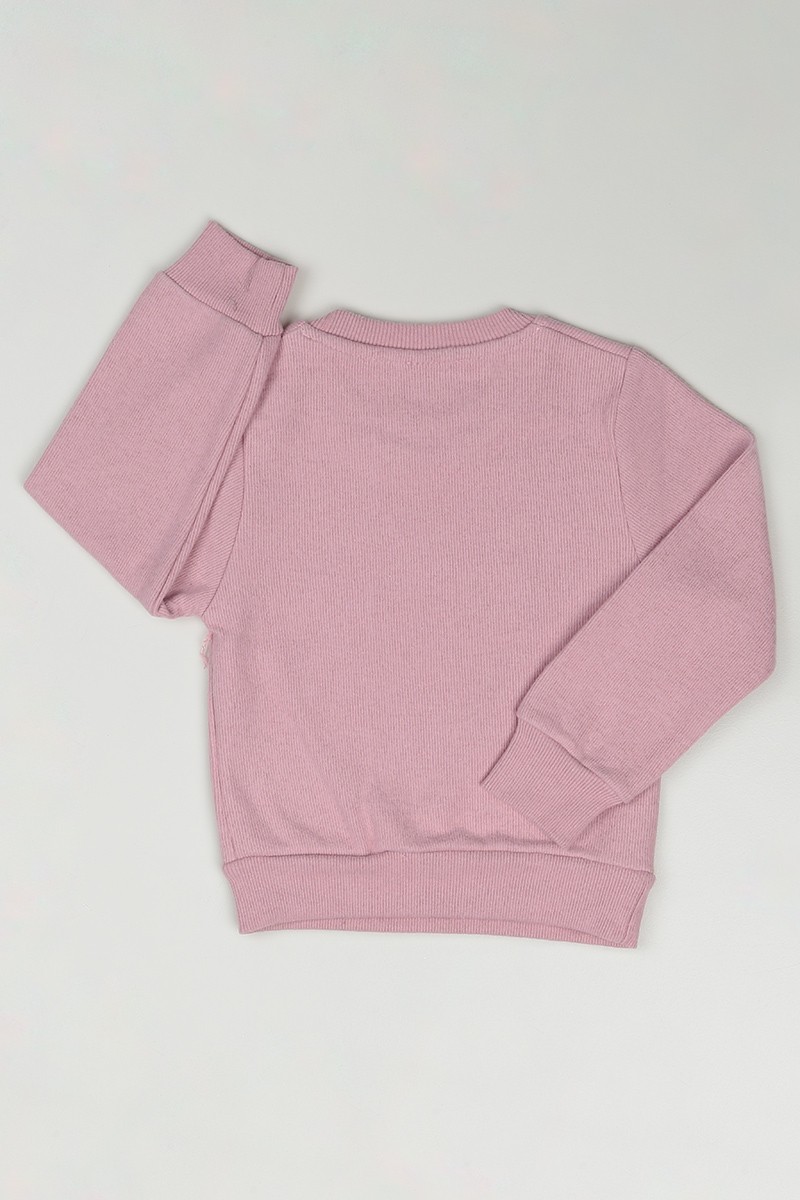 Gül Kurusu (3-7 Yaş) Yıldız Baskılı Kız Çocuk Sweatshirt 84762