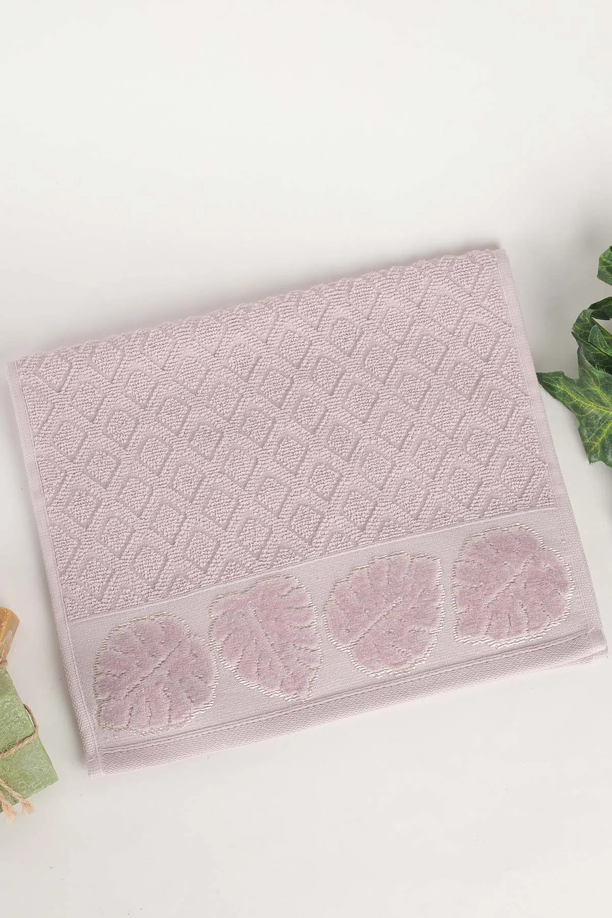 Gül Kurusu 30x50 Cm Yaprak Kadife El Bezi Mutfak Havlusu 338384