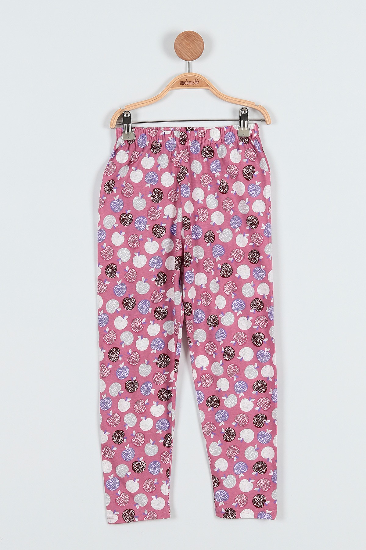 Gül Kurusu (4-6 Yaş) Elme Şekeri Baskılı Kız Çocuk Pijama takım 186842