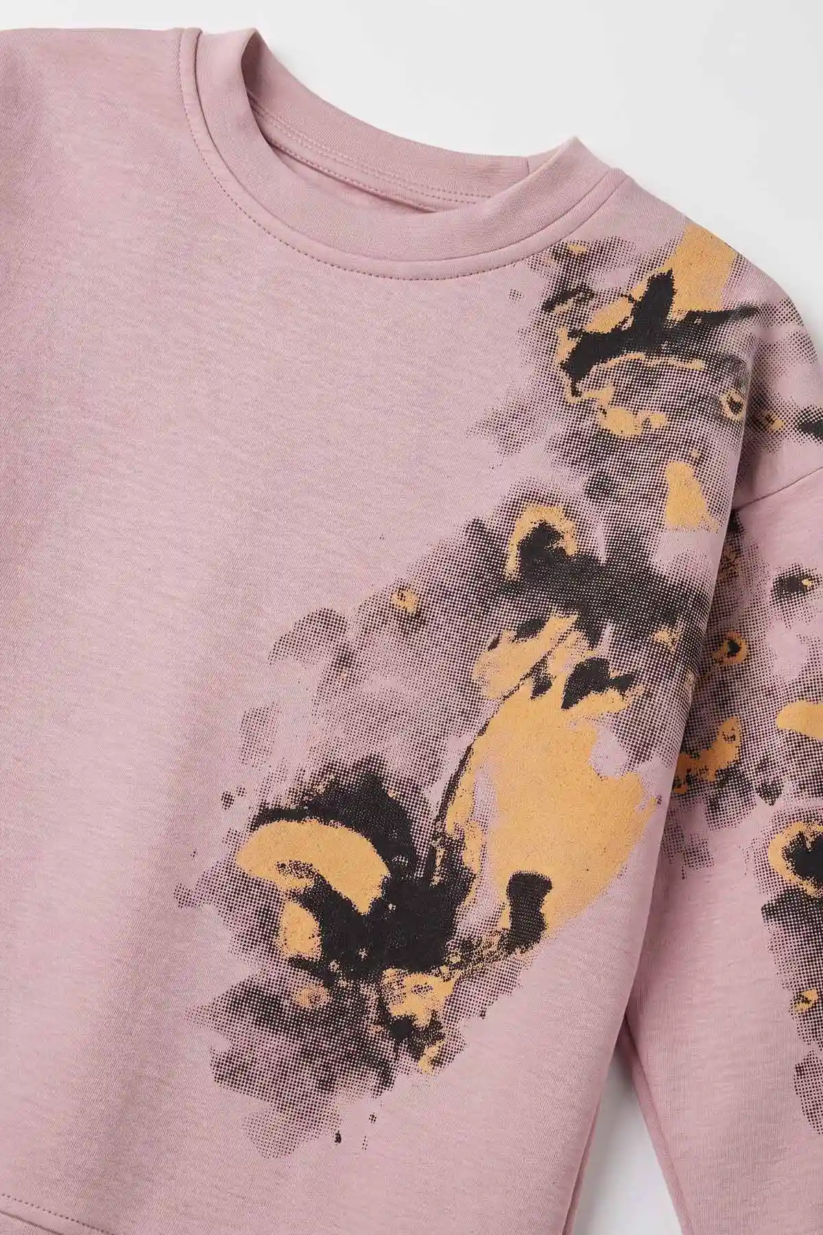 Gül Kurusu (5-12 Yaş)Batik Boyalı Modal Kumaş  Kız Çocuk 2'li Takım 490960
