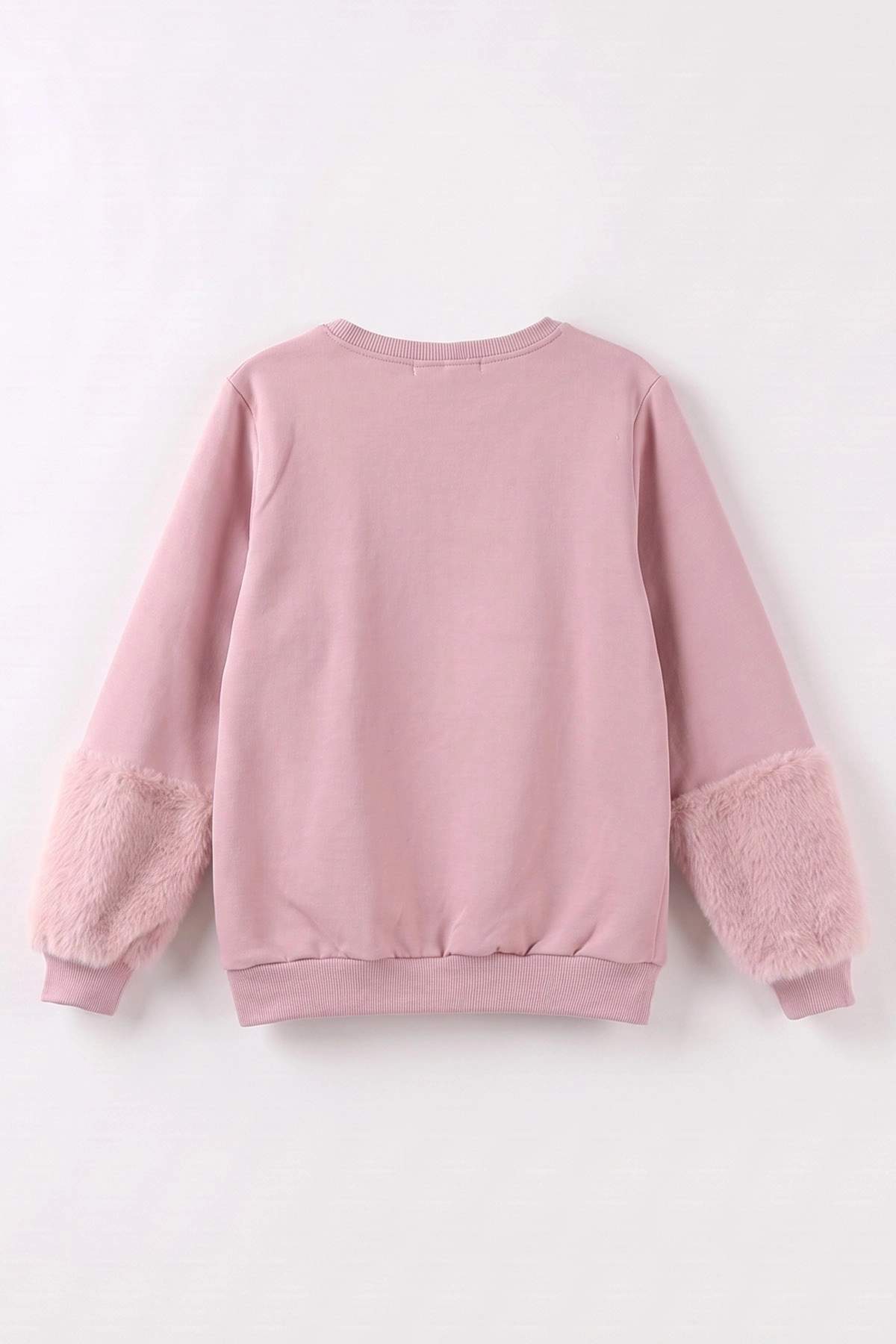 Gül Kurusu (5-13 Yaş) Kiraz Nakışlı Taşlı  İçi Şardonlu Kız Çocuk Sweatshirt 487444