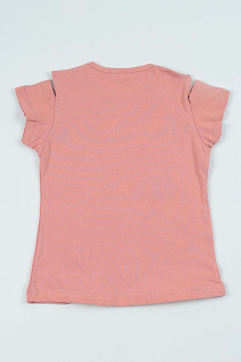 Gül Kurusu (5-8 yaş) Flamingo Baskılı Kız Çocuk Tşört 105049
