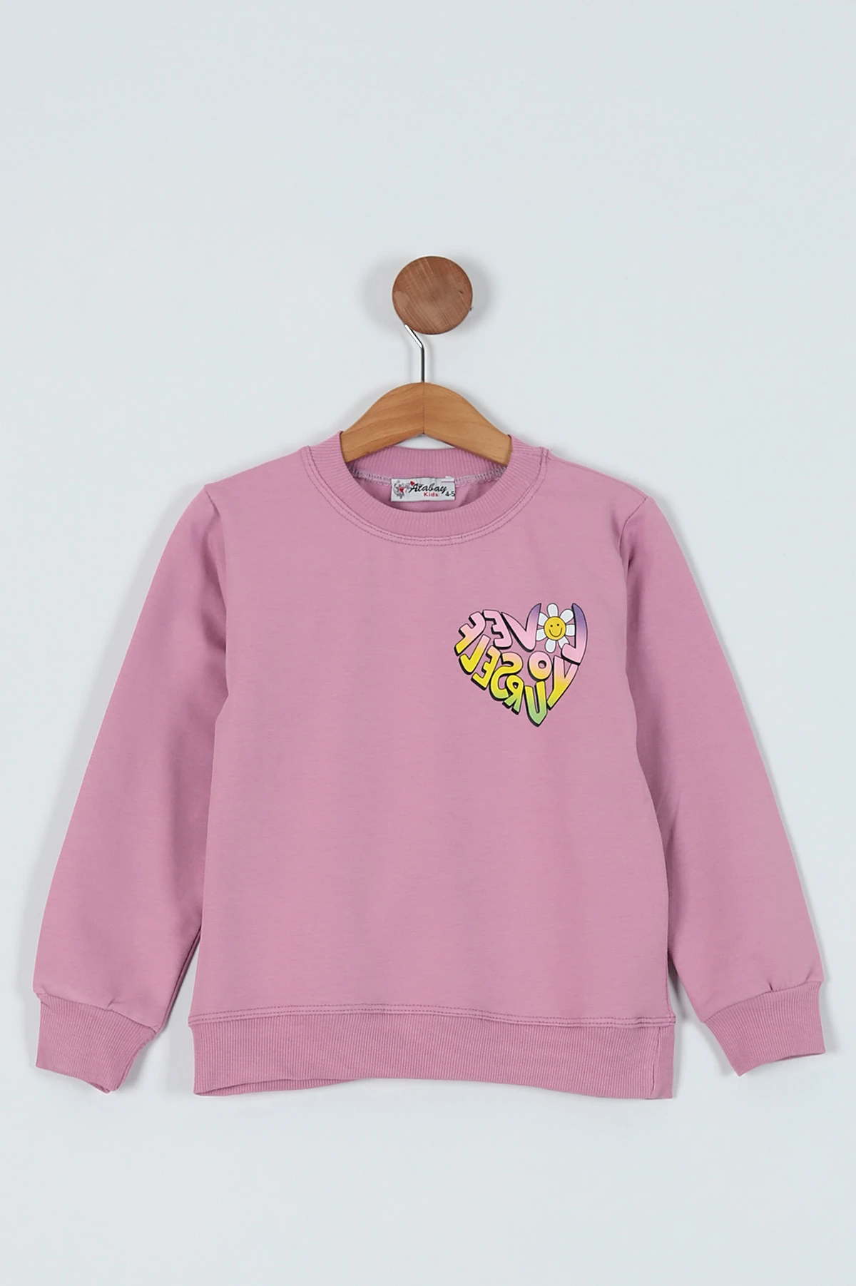 Gül Kurusu (5-8 Yaş) Papatya Baskılı Kız Çocuk Sweat 236128