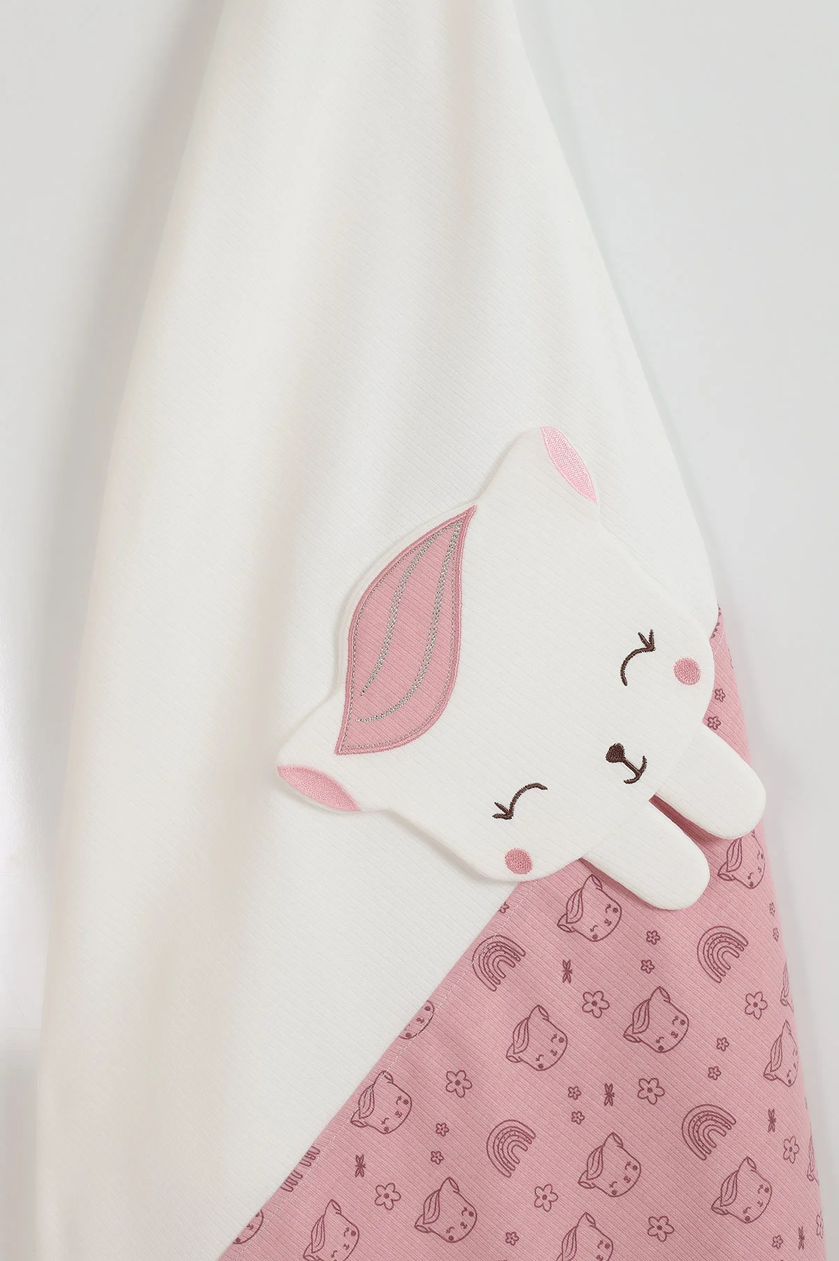 Gül Kurusu (80*90 cm)  Nakışlı  Lüx Penye Bebe Battaniye 342959
