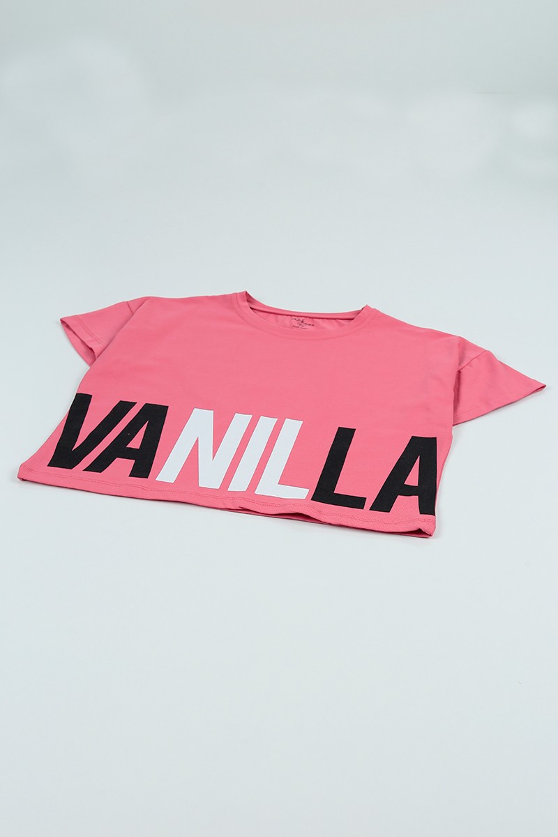 Gül Kurusu (9-12 Yaş) Vanilla Baskılı Kız Çocuk Şortlu Takım 97467