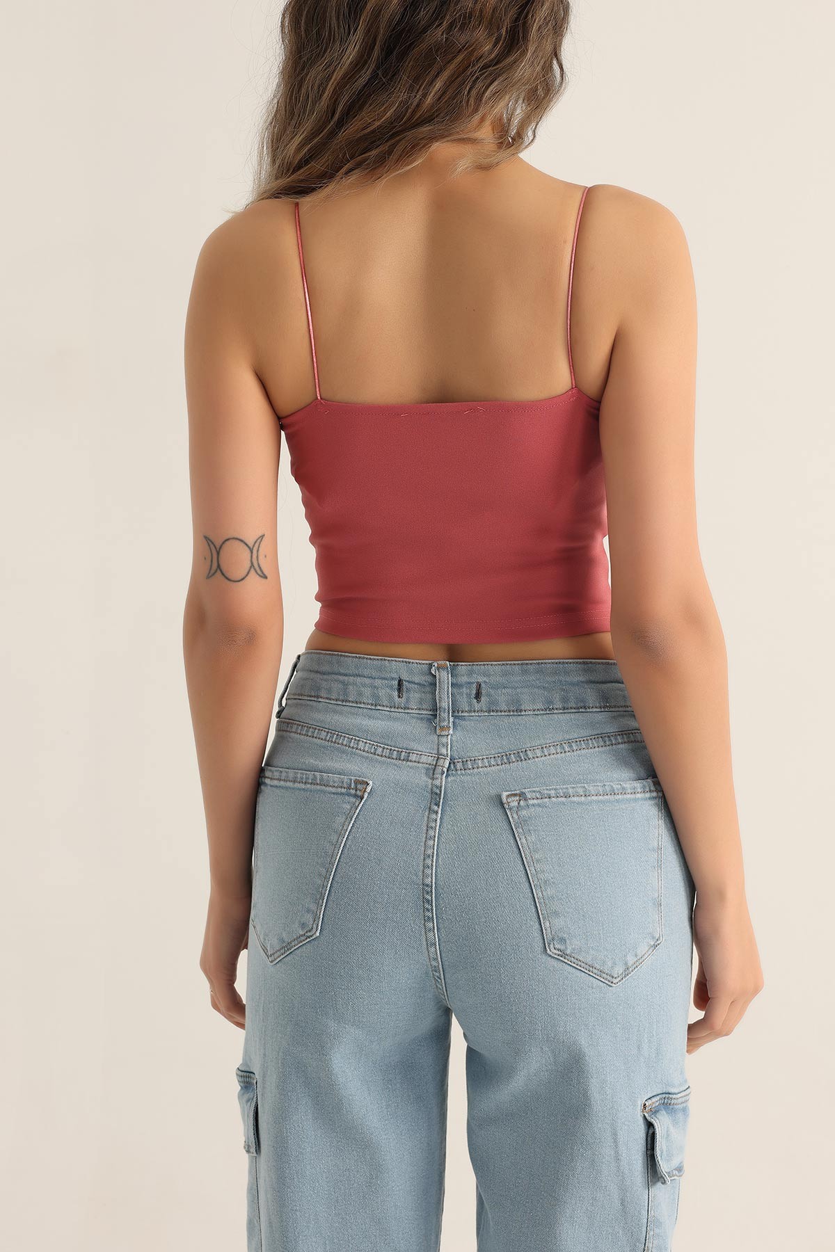 Gül Kurusu Bağlamalı Krep Bluz 177802