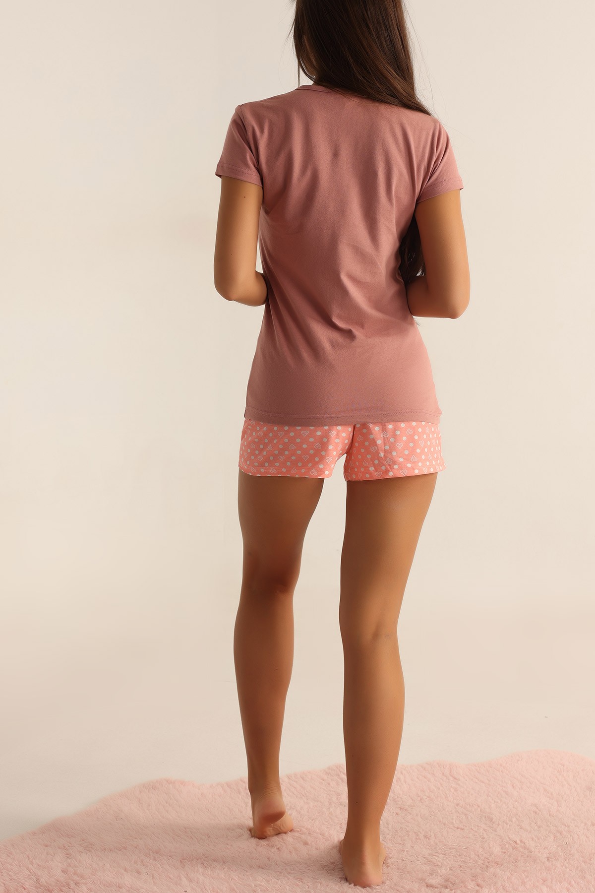 Gül Kurusu Baskılı Bayan Pijama Takımı 171311